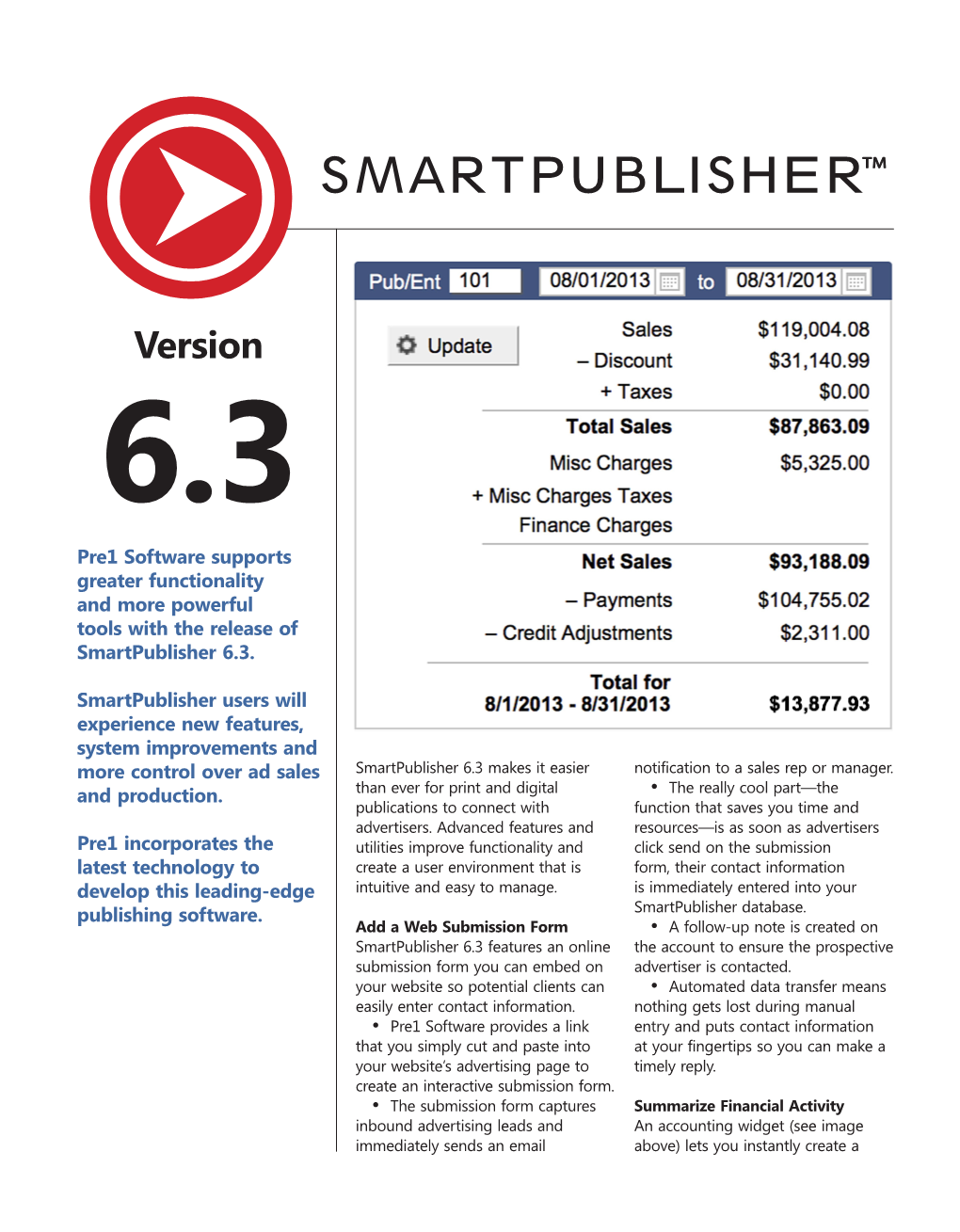 Smartpublisher V6.3 Release Notes