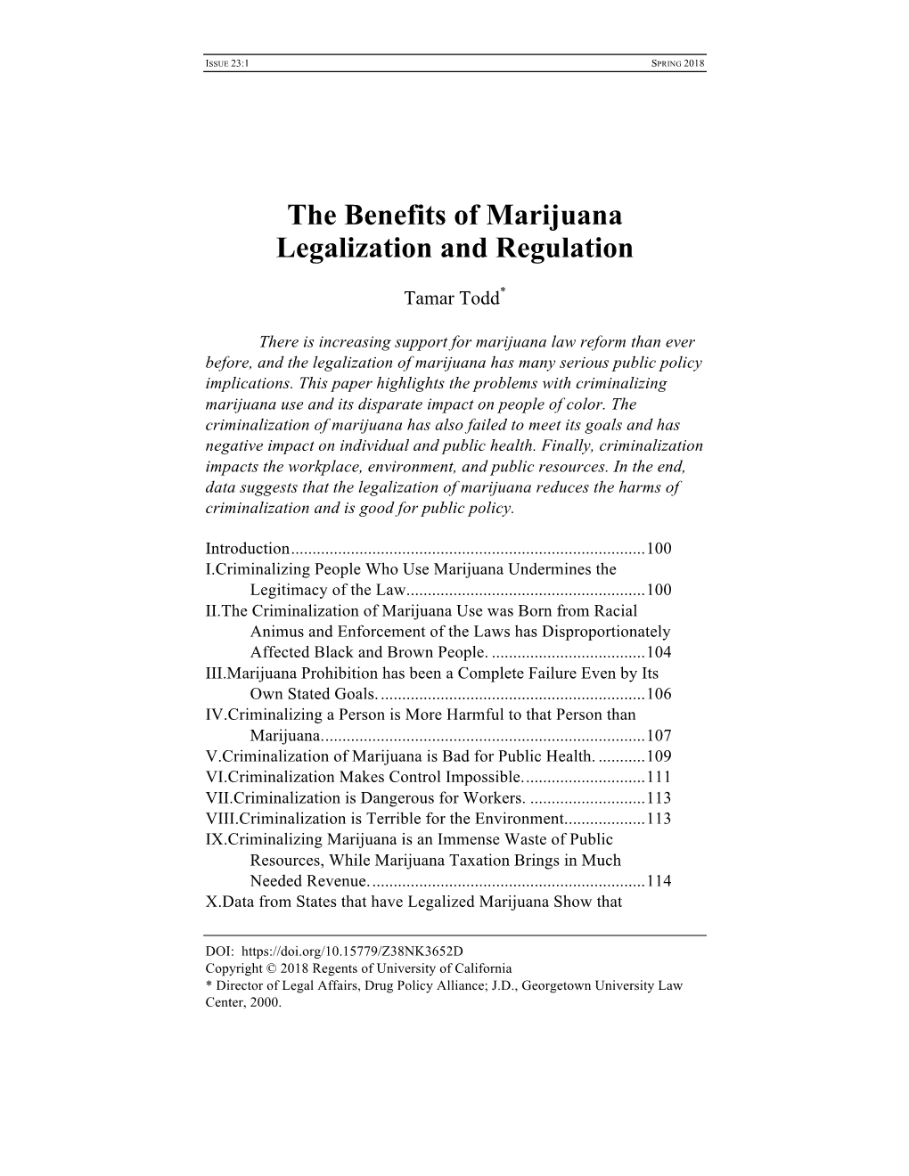 The Benefits of Marijuana Legalization and Regulation