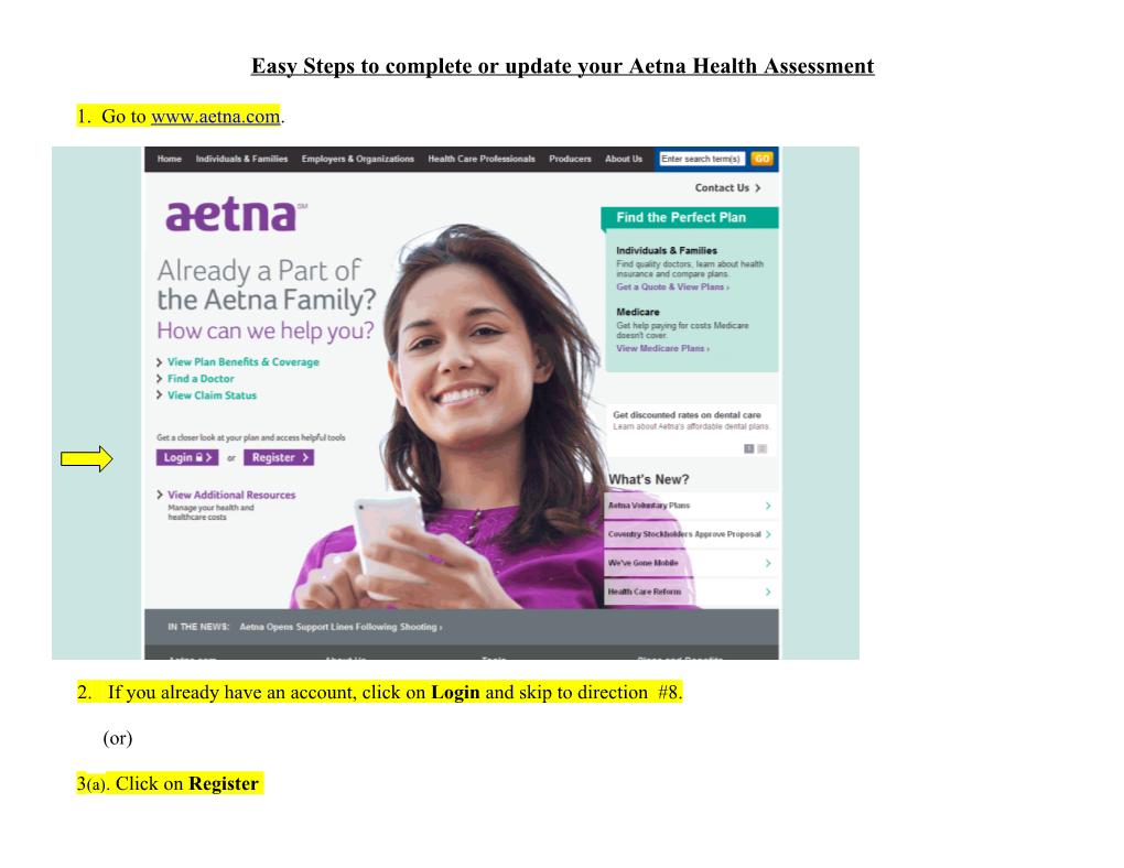 Easy Steps to Begin the Aetna Online Wellness Program