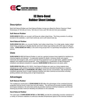 EC Duro-Bond Rubber Sheet Linings Description
