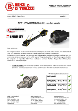 CV Wideangle Shafts – Range Update – 06 2015