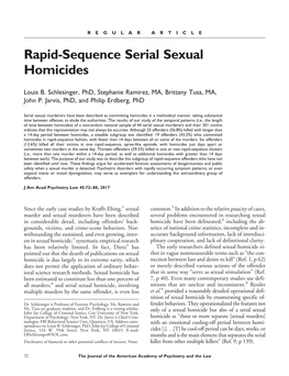 Rapid-Sequence Serial Sexual Homicides
