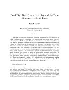 Bond Risk, Bond Return Volatility, and the Term Structure of Interest Rates