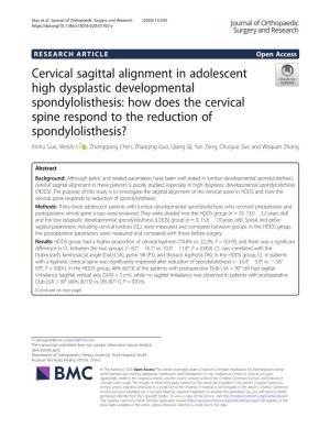 Cervical Sagittal Alignment in Adolescent High Dysplastic