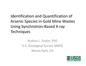 Identification and Quantification of Arsenic Species in Gold Mine Wastes Using Synchrotron-Based X-Ray Techniques