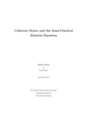 Coherent States and the Semi-Classical Einstein Equation