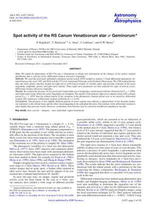 Spot Activity of the RS Canum Venaticorum Star Σ Geminorum⋆