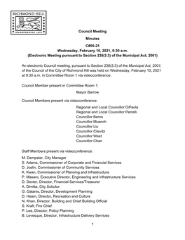 2021-02-10 Council Meeting