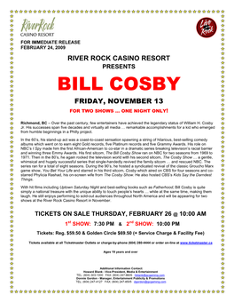 Bill Cosby Friday, November 13