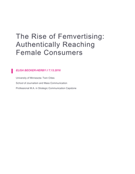 “The Rise of Femvertising: Authentically Reaching Female
