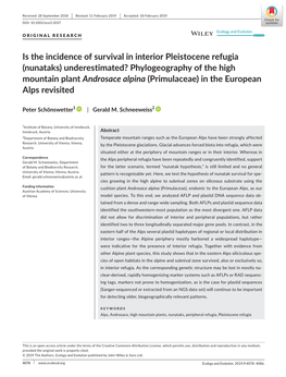Is the Incidence of Survival in Interior Pleistocene Refugia (Nunataks