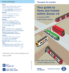 Your Guide to Fares and Tickets March 2009