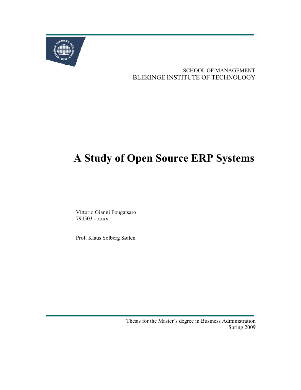 A Study of Open Source ERP Systems