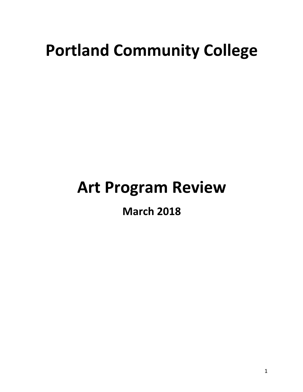 Portland Community College Art Program Review