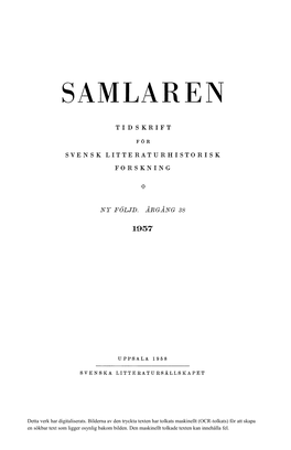 Svensk Litteraturhistorisk Bibliografi 74 (1955)