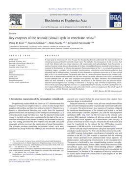 Key Enzymes of the Retinoid (Visual) Cycle in Vertebrate Retina☆