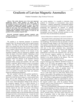 Gradients of Latvian Magnetic Anomalies