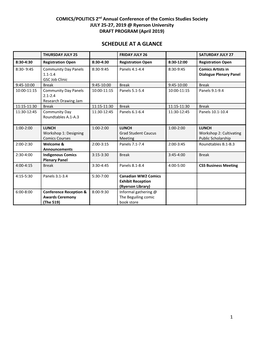 Schedule at a Glance