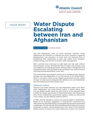 Water Dispute Escalating Between Iran and Afghanistan