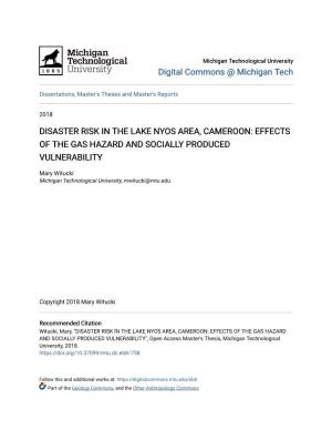 Disaster Risk in the Lake Nyos Area, Cameroon: Effects of the Gas Hazard and Socially Produced Vulnerability