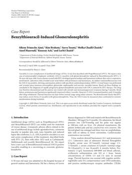 Case Report Benzylthiouracil-Induced Glomerulonephritis