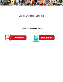 Cns to Syd Flight Schedule