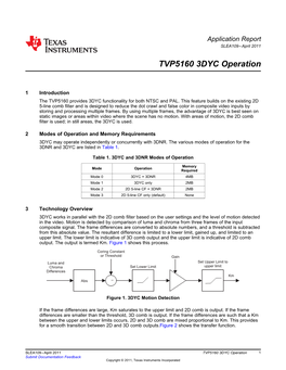 TVP5160 3DYC Operation