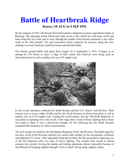 Korea Battle of Heartbreak Ridge