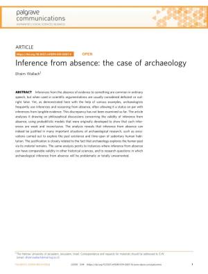 Inference from Absence: the Case of Archaeology