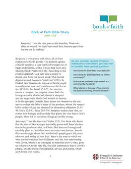 A Book of Faith Bible Study on John 15:5