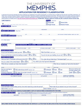 Residency Appeal Form