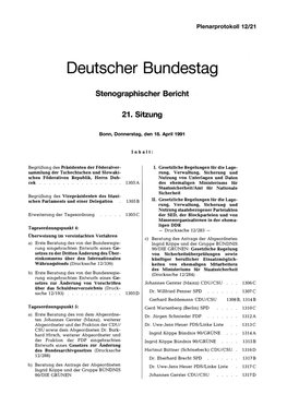Dr. Gregor Gysi PDS/Linke Liste � Der Dem Deutschen Bundestag Zugeleite- Dr