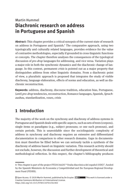 Diachronic Research on Address in Portuguese and Spanish