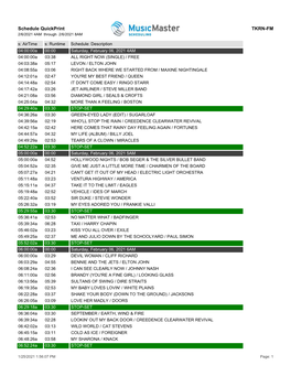 Schedule Quickprint TKRN-FM