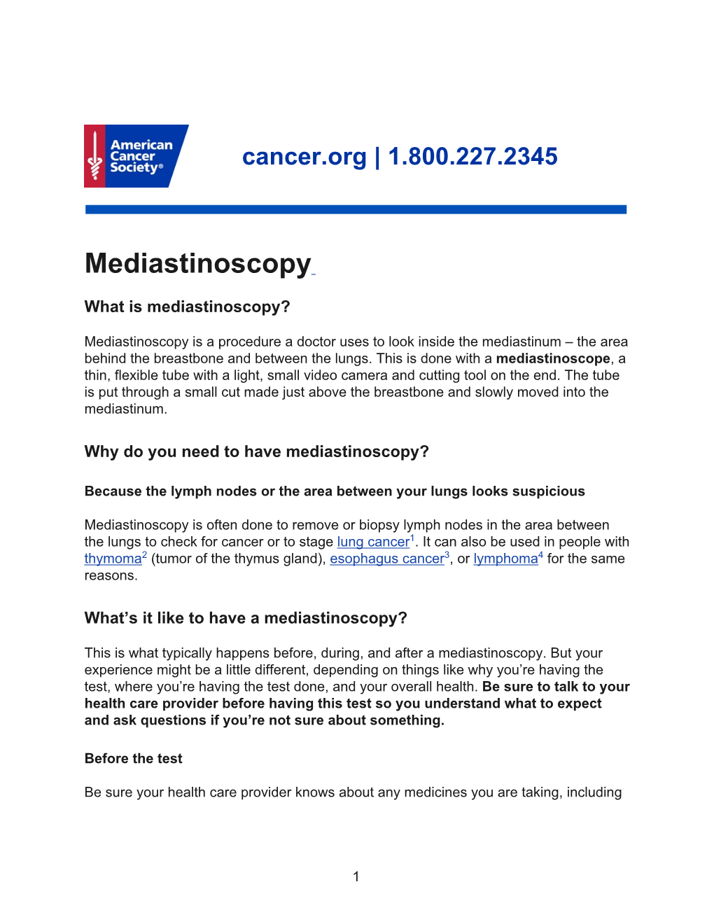 Mediastinoscopy