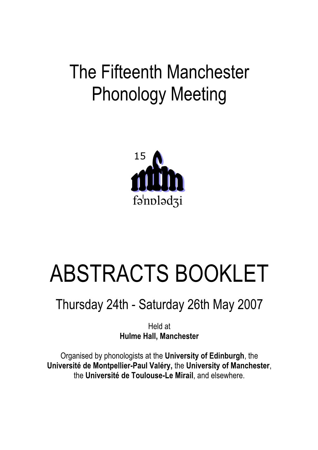 Abstracts Booklet