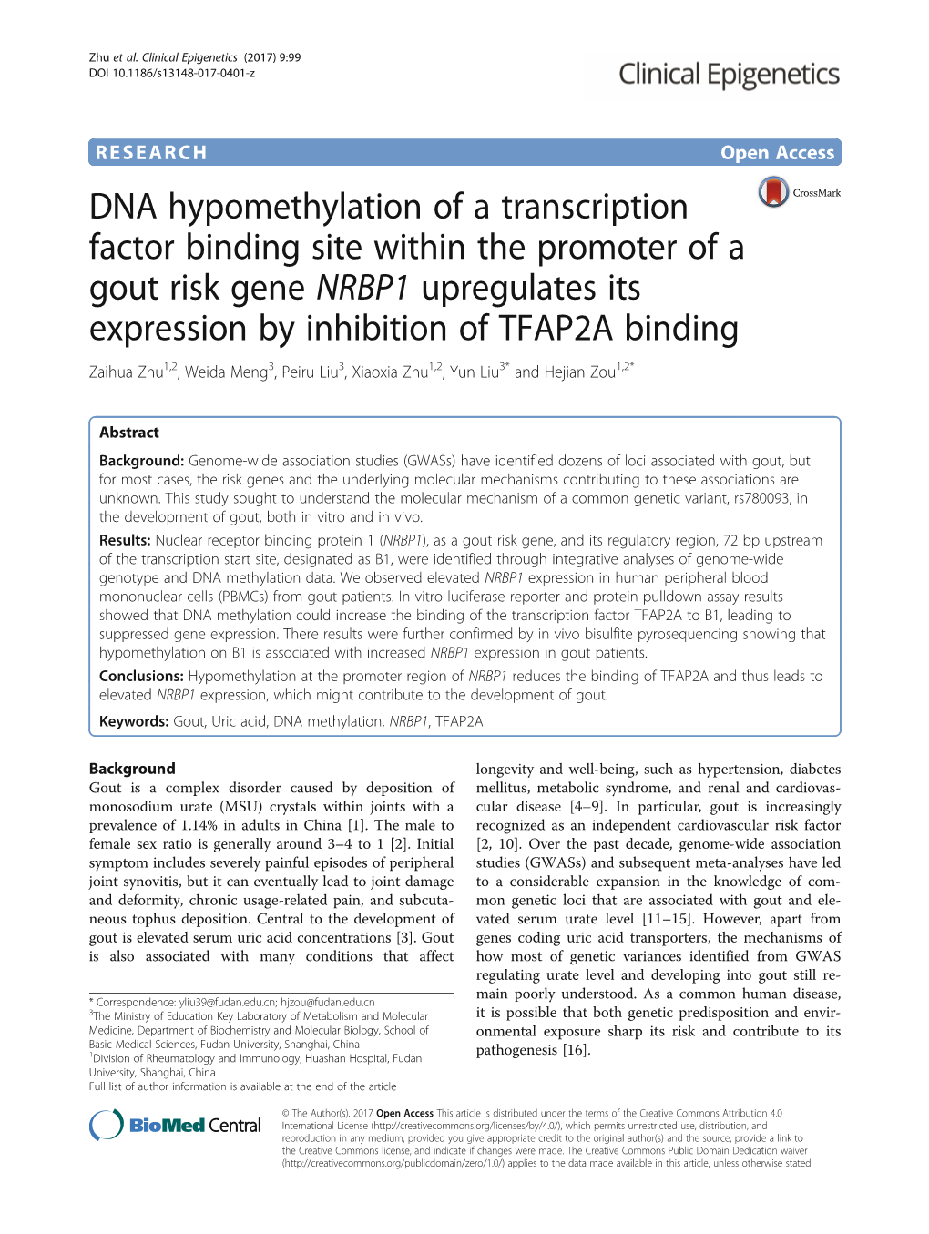 DNA Hypomethylation of a Transcription