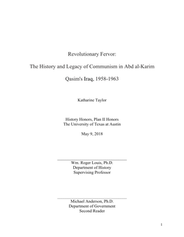 The History and Legacy of Communism in Abd Al-Karim