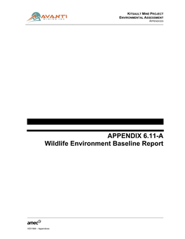 APPENDIX 6.11-A Wildlife Environment Baseline Report
