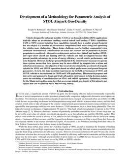 Development of a Methodology for Parametric Analysis of STOL Airpark Geo-Density