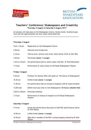 Teachers' Conference