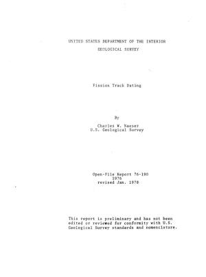 Fission Track Dating by Charles W. Naeser U.S. Geological Survey