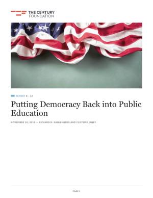Putting Democracy Back Into Public Education