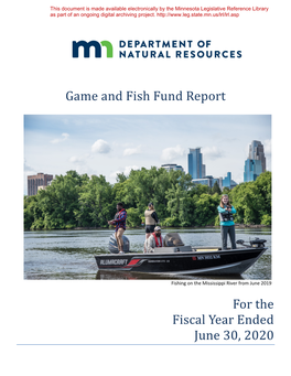 FY2020 Game and Fish Fund Report