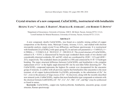 Crystal Structure of a New Compound, Cuzncl(OH)3, Isostructural with Botallackite