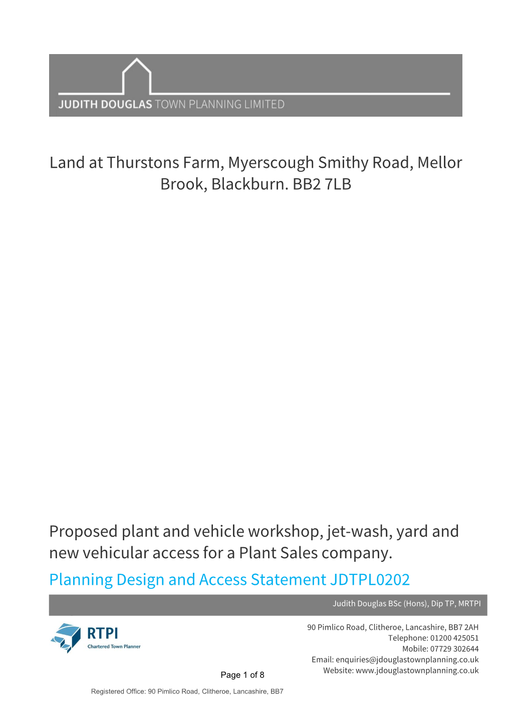Land at Thurstons Farm, Myerscough Smithy Road, Mellor Brook, Blackburn