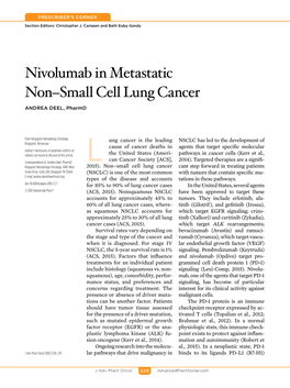 Nivolumab in Metastatic Non–Small Cell Lung Cancer