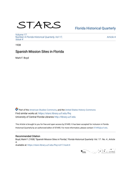 Spanish Mission Sites in Florida