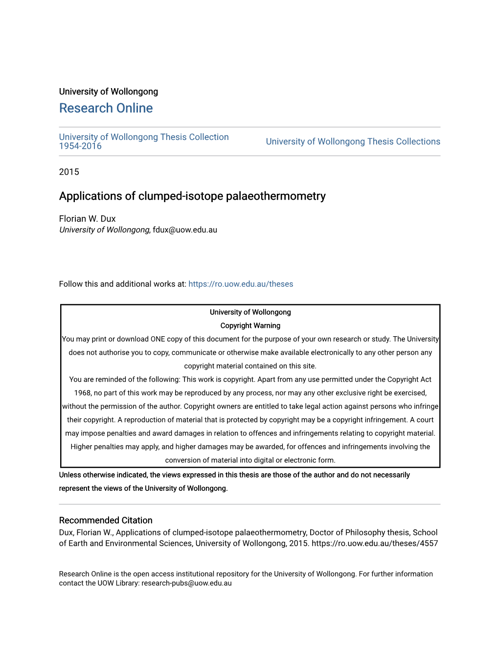 Applications of Clumped-Isotope Palaeothermometry