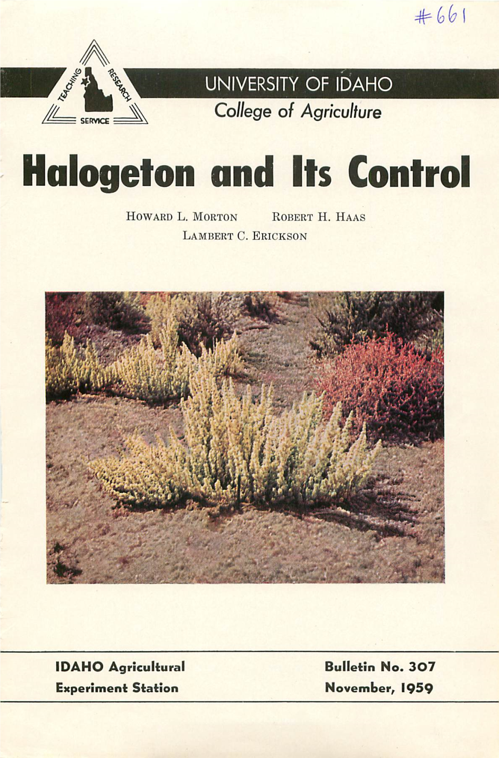 Halogeton and Its Control
